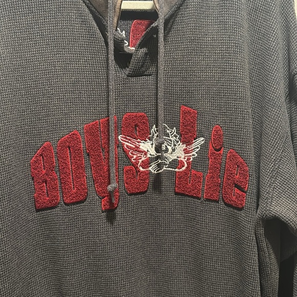 BOYS LIE dark angel tour thermal Henley sweatshirt - Picture 3 of 9